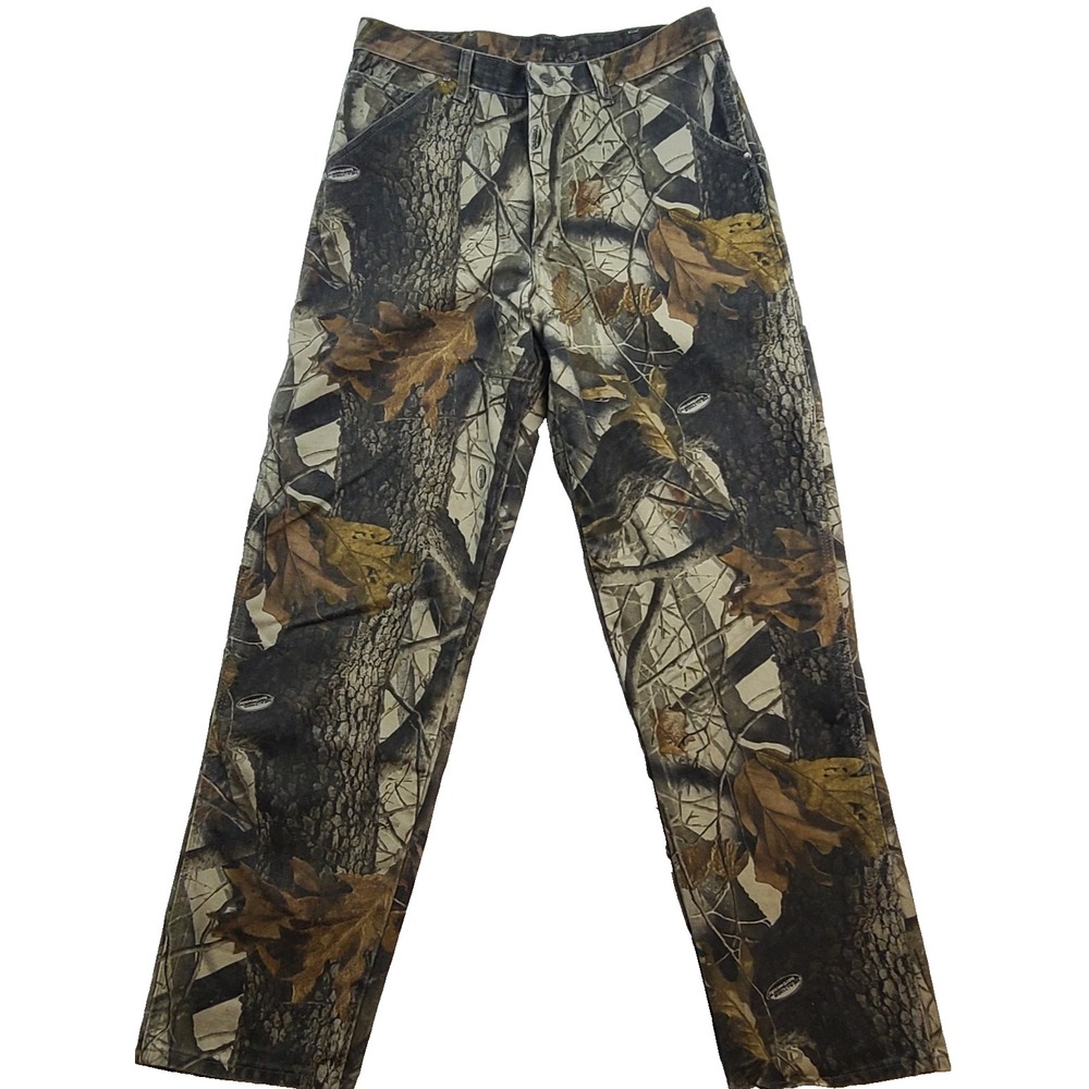 Wrangler Pro Gear Pants Mens 34x32 Camo Cotton Hunting Outdoor Carpenter Utility